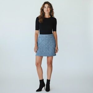 Escada Ternet Tweed Skirt – Light Blue | Size 36/ US 6